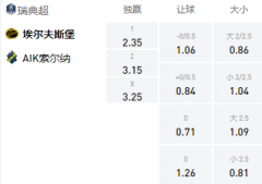 Manbetx 瑞典：埃尔夫斯堡VSAIK索尔纳，实力接近恐握手言和