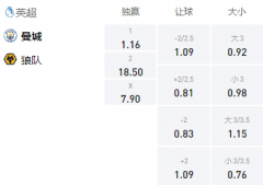 Manbetx 英超：曼彻斯特城VS狼队，实力碾压刮瓜帅拒绝爆冷