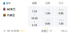 LD体育 意甲： AC米兰VS热那亚，拒绝三轮不胜誓取三分